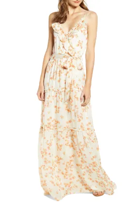 A La Plage Floral Strappy Tiered Maxi Dress