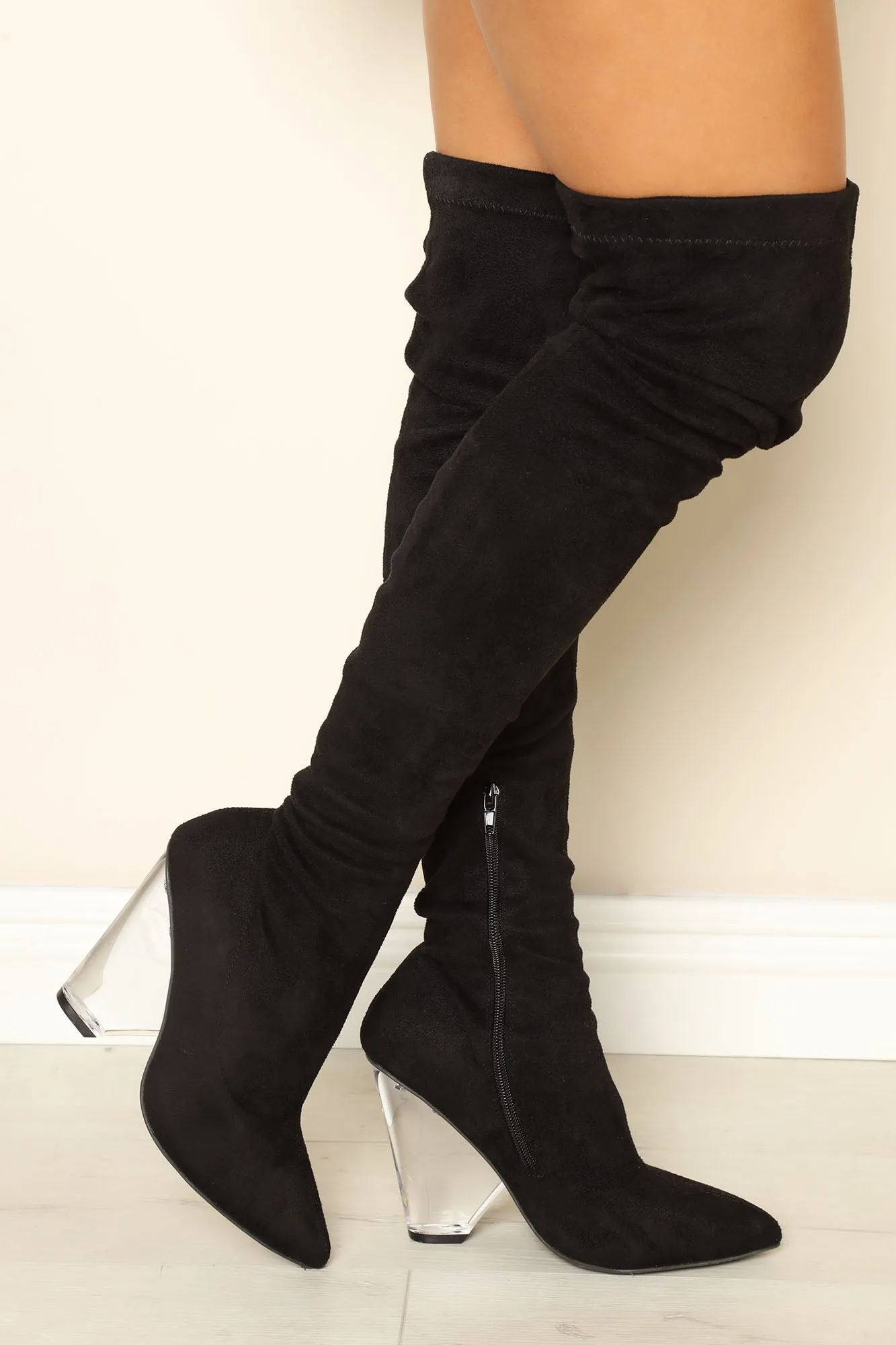 About That Time Over The Knee Boots - Black