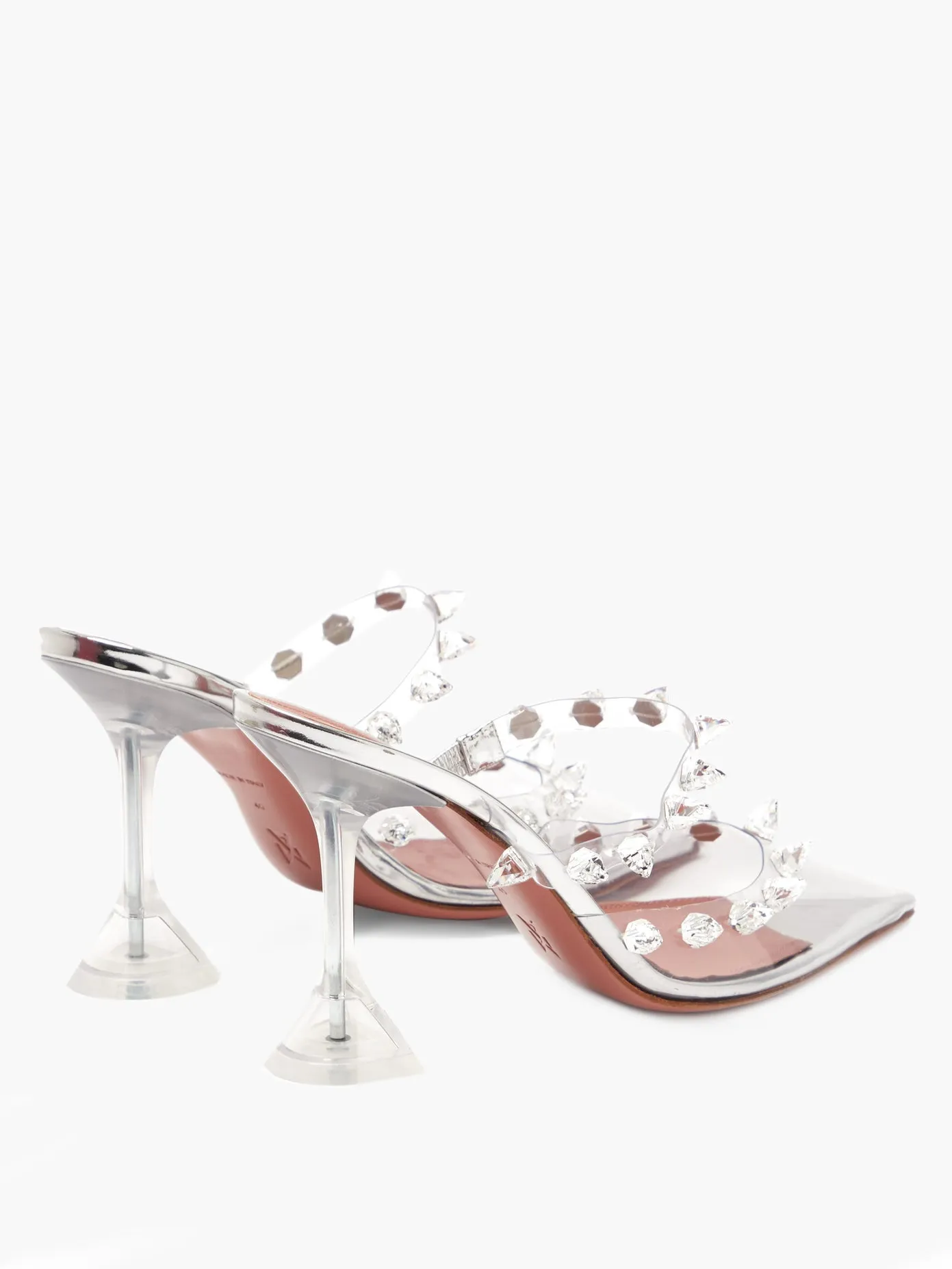 Amina Muaddi Julia Crystal PVC Mules