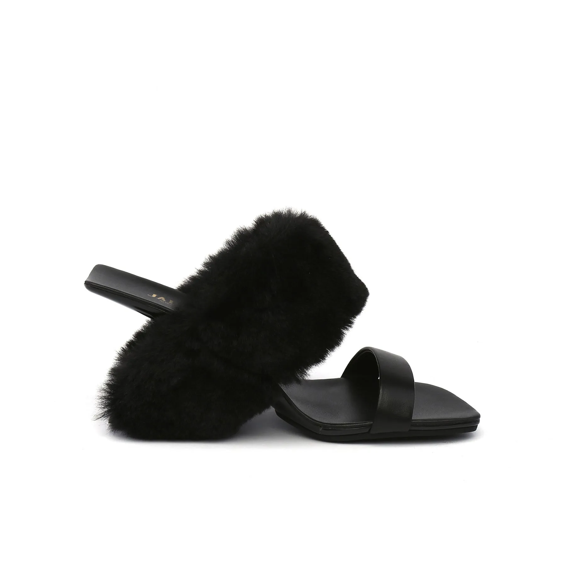 Fluffy Faux Fur Wedge Mules