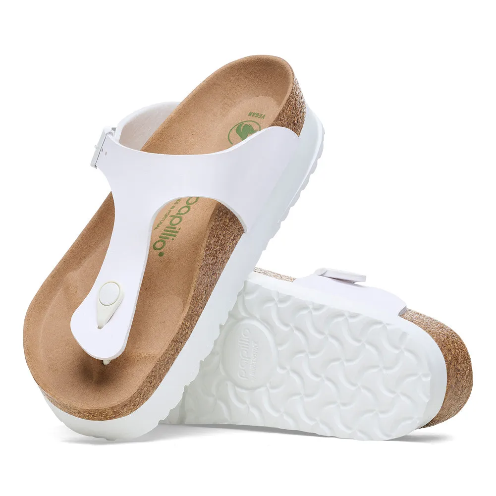 Gizeh Platform Vegan in White Birko-Flor Regular Width by Birkenstock