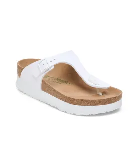 Gizeh Platform Vegan in White Birko-Flor Regular Width by Birkenstock