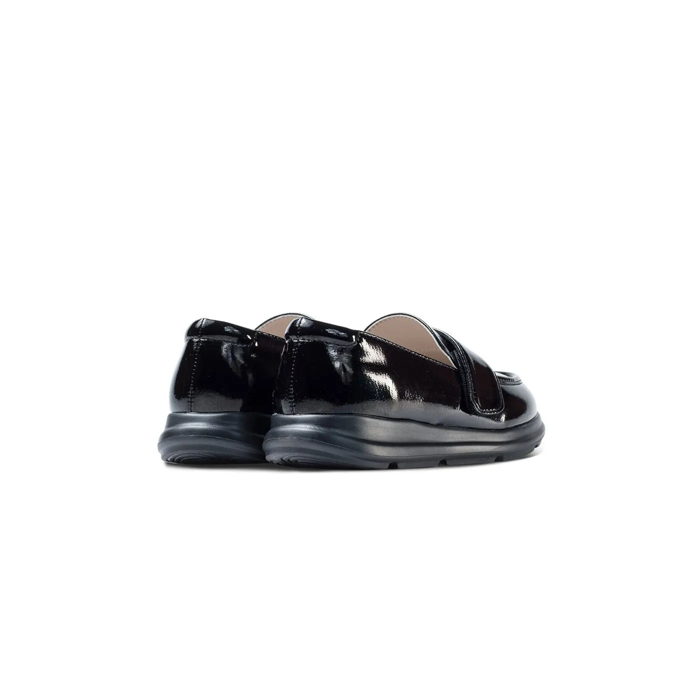 Glory Lightweight Kids Patent Black Loafers