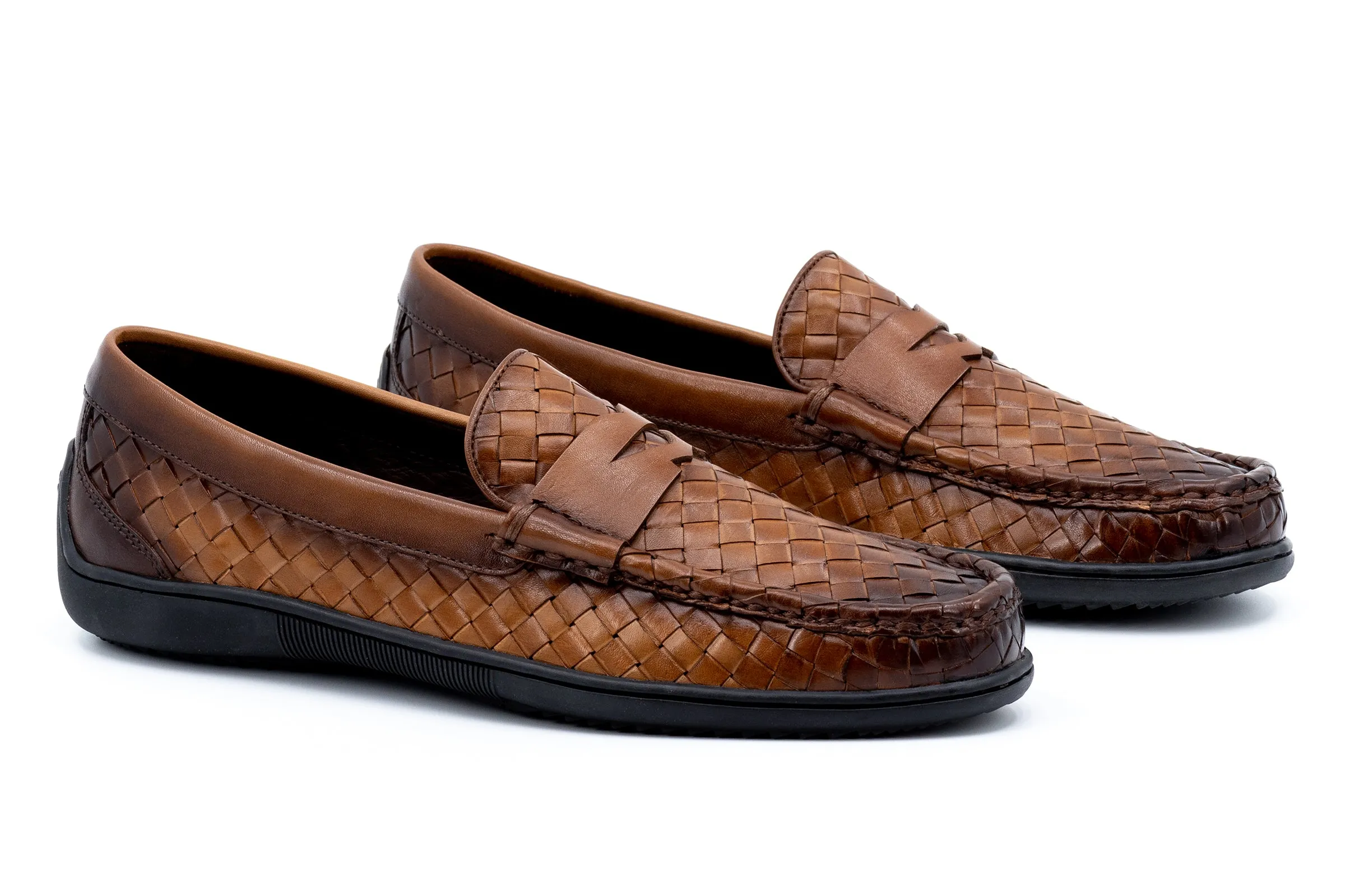 Jameson Calf Skin Penny Loafers - Pecan