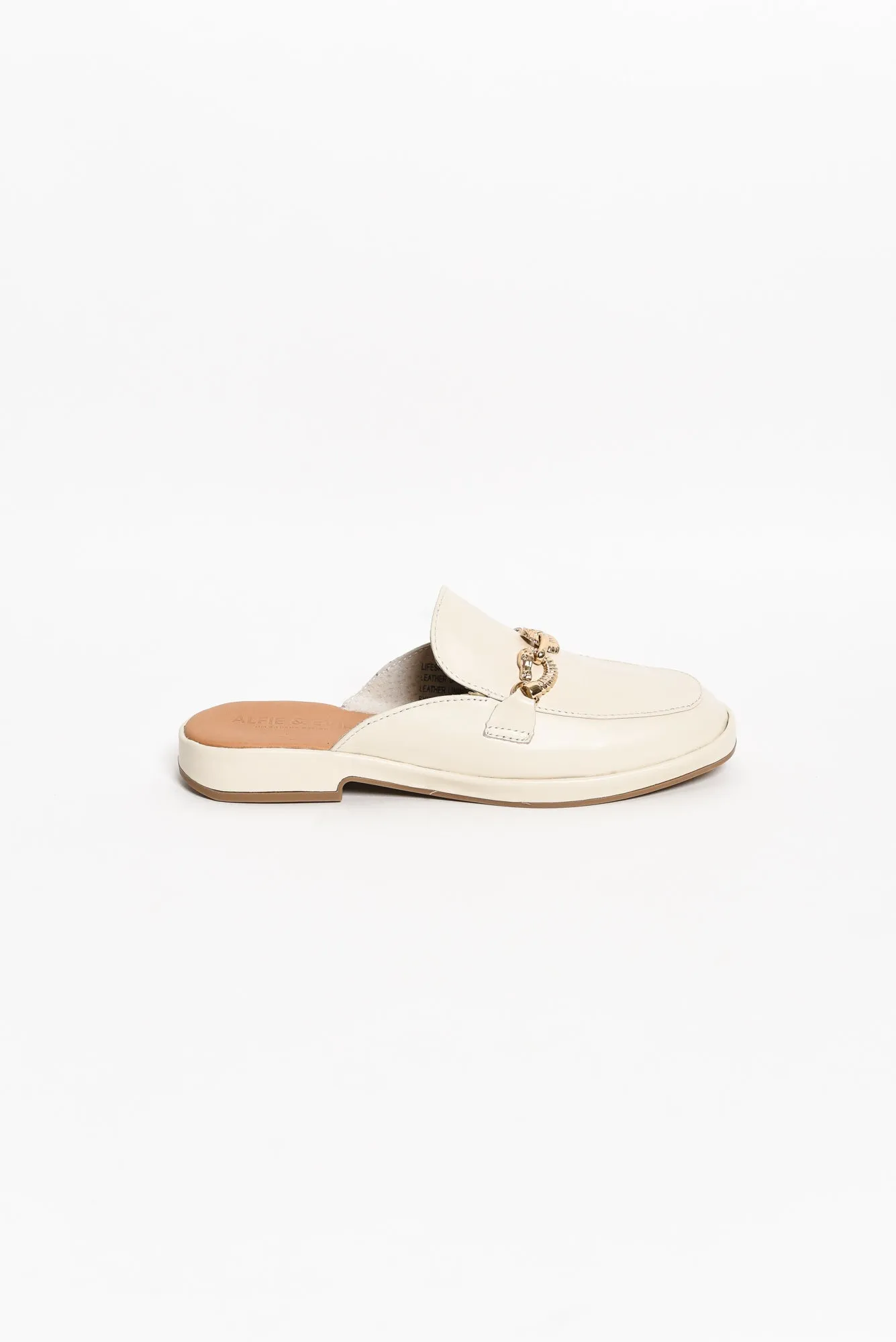 Lifesaver Cream Leather Mule