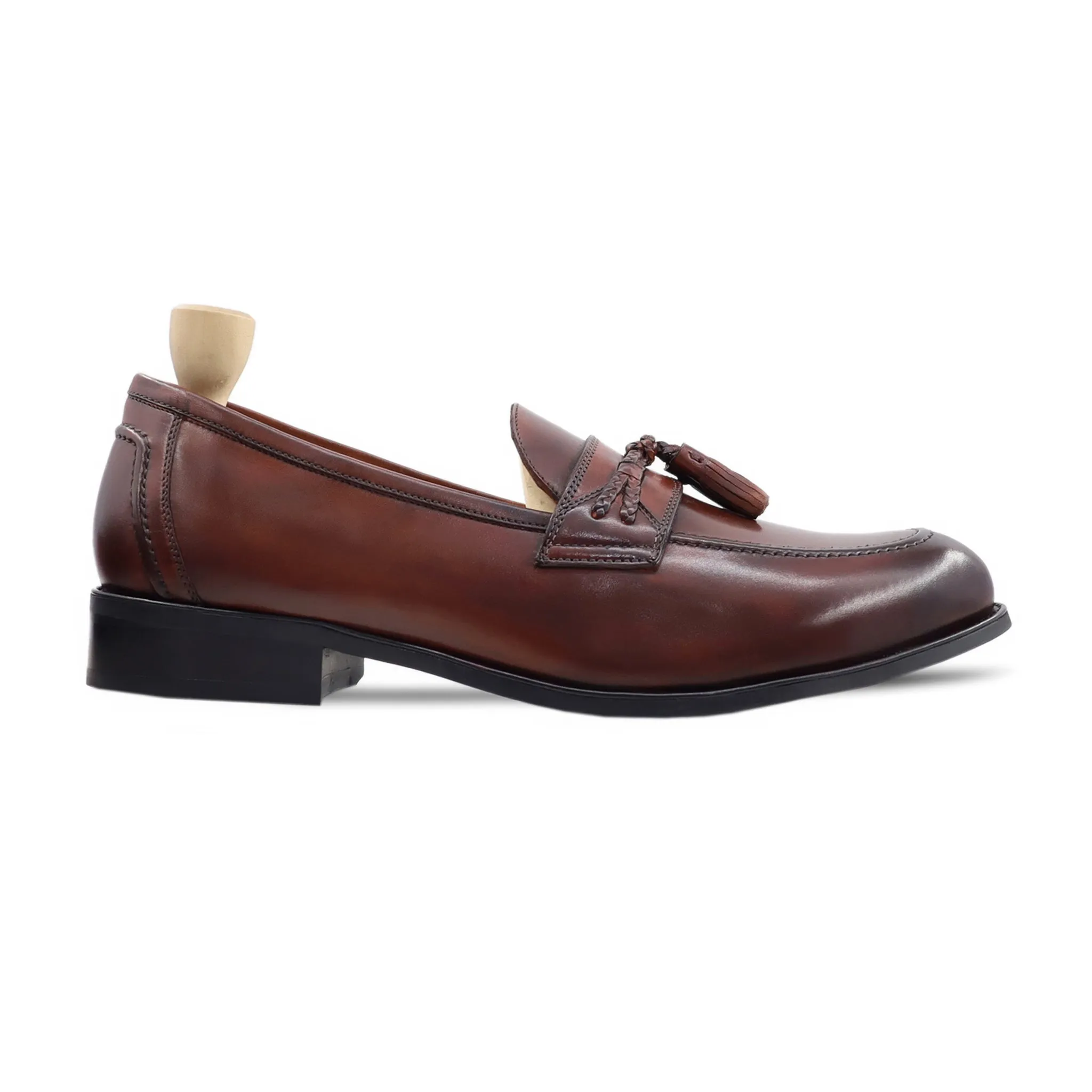 Mytilene - Men's Reddish Brown Calf Leather Loafer