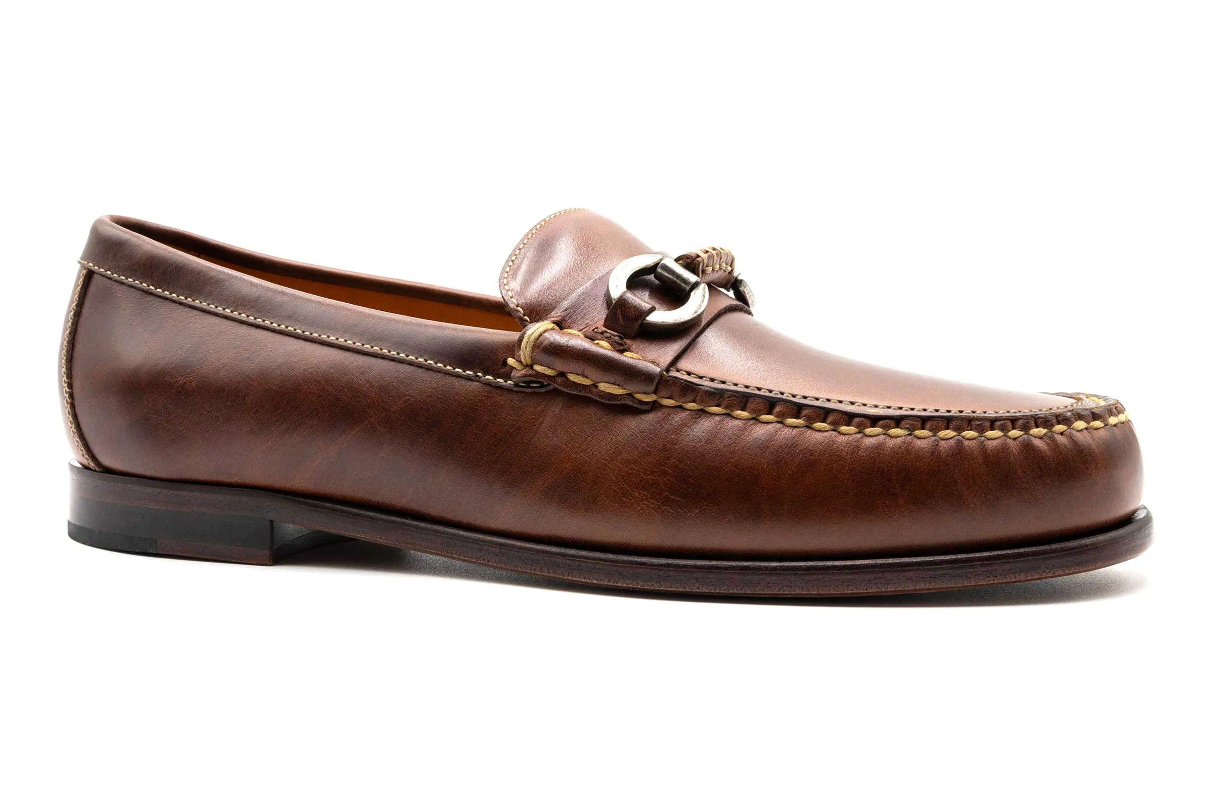 Old Row Oiled Saddle Leather Horse Bit Loafers - Cigar