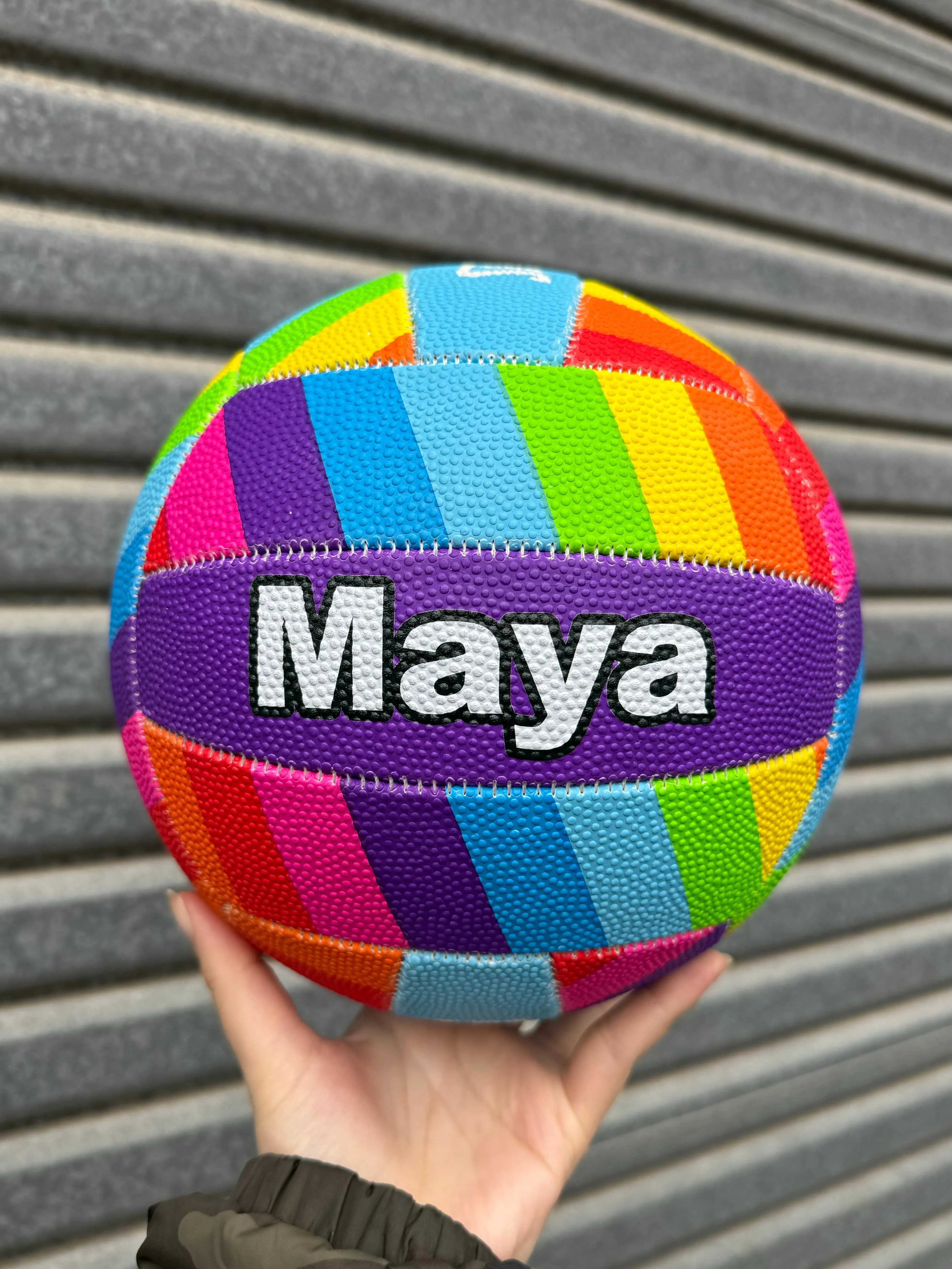 Personalised Spalding Rainbow Netball (SIZE 4, 5)