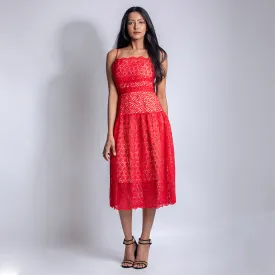 Red Cutwork Dress