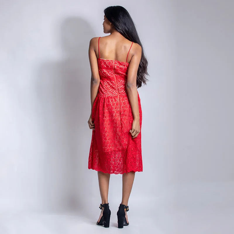 Red Cutwork Dress