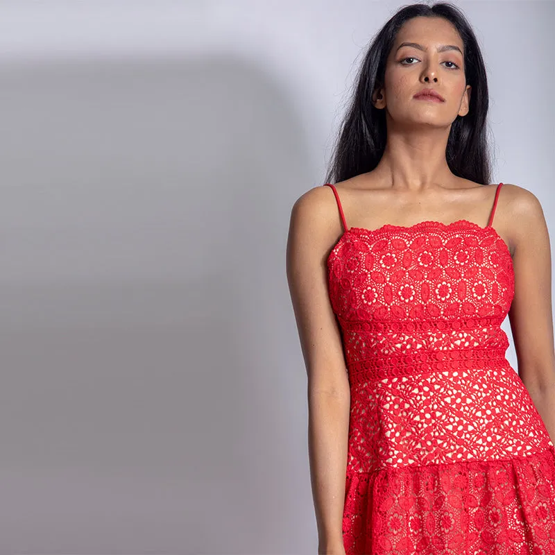 Red Cutwork Dress