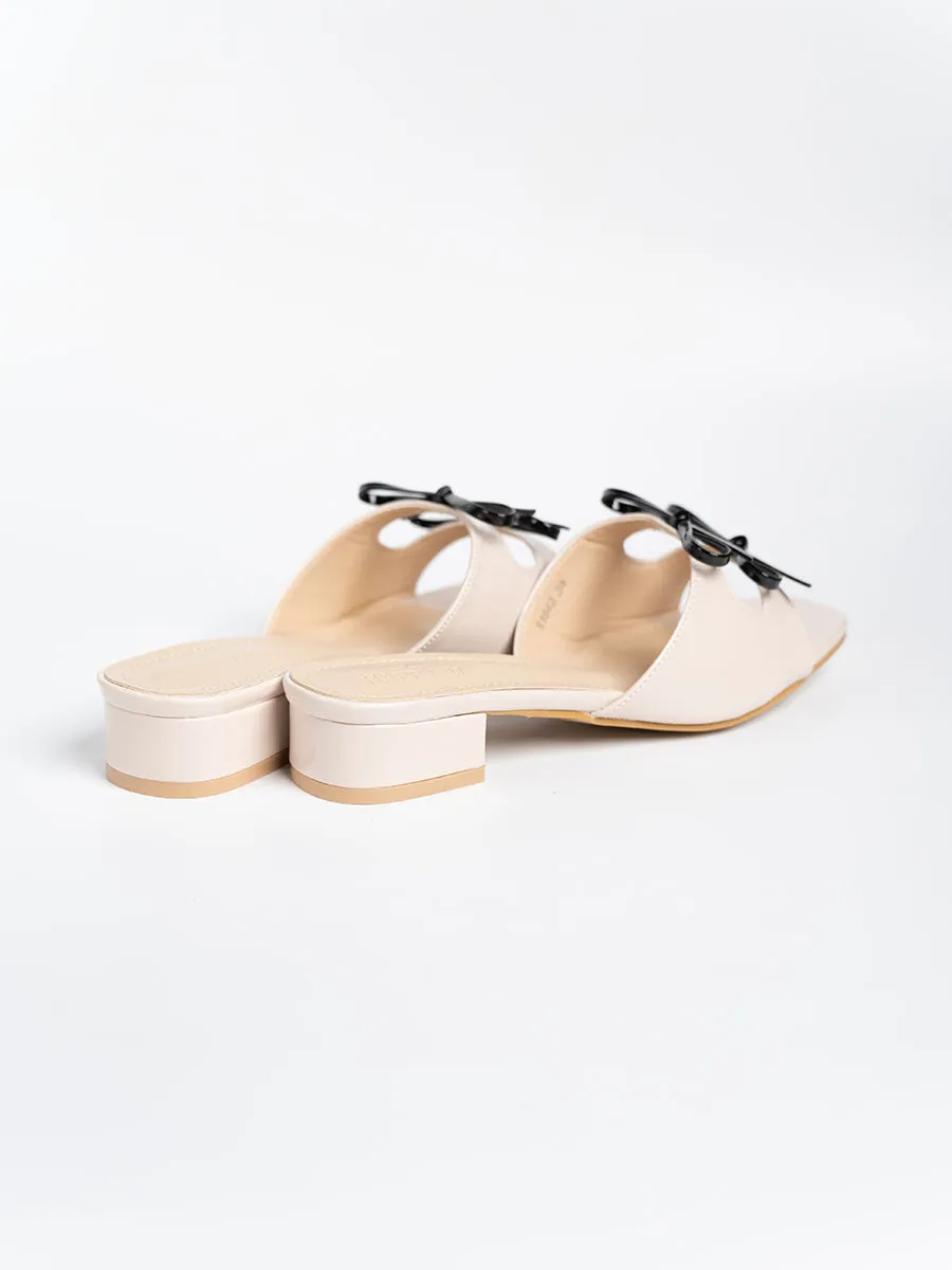 Valeria Glossy Ribbon Mules