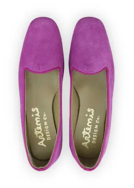 Women's Suede Loafers, Fuschia